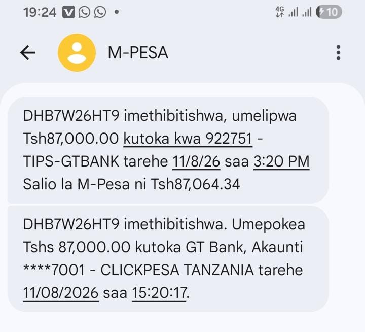 Uthibitisho wa malipo namba 1